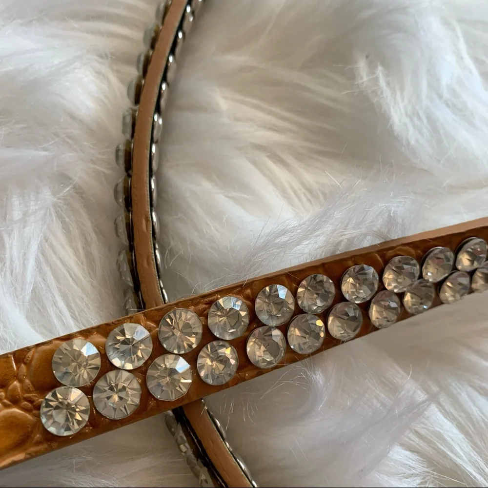 Gorgeous Crystal Studded Leather Belt NWOT